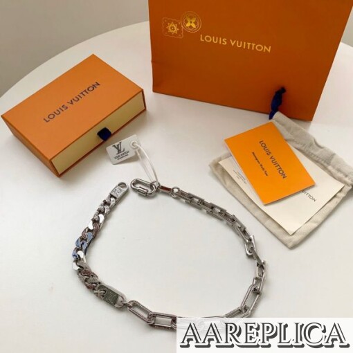 Replica LV Chain Links Patches Necklace Louis Vuitton MP2461 2