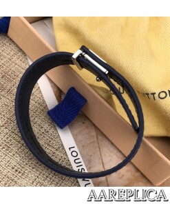 Replica Louis Vuitton M6269D LV Slim Leather Bracelet