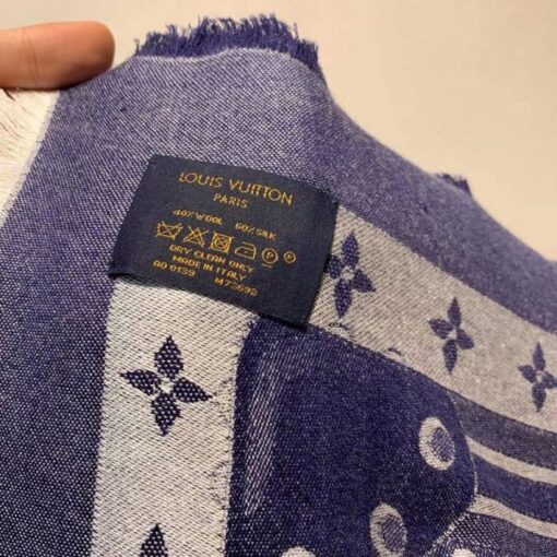 Replica LV M73698 Louis Vuitton Studdy Denim Monogram Shawl 5