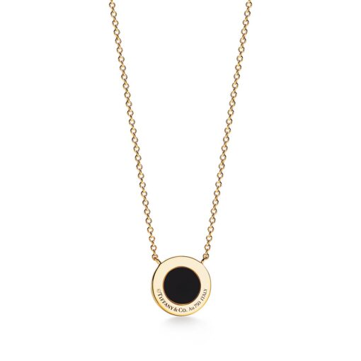 Replica Tiffany T Diamond and Black Onyx Circle Pendant 67467655 2