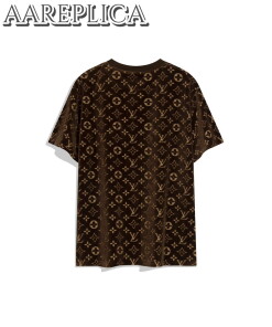 Replica LV 1AAU5B Louis Vuitton Explosive style velvet Men Women’s T-shirt L56224