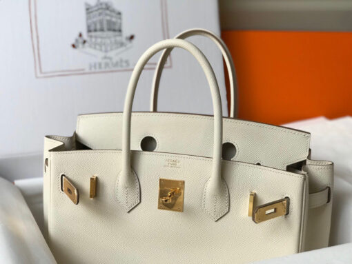 Replica Hermes Birkin Designer Tote Bag Epsom Leather 28355 White 3