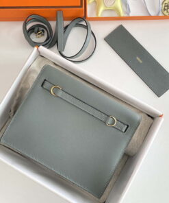 Replica Hermes Evercolor Kelly Danse II 22cm Leather Crossbody Bag H20368 Gray