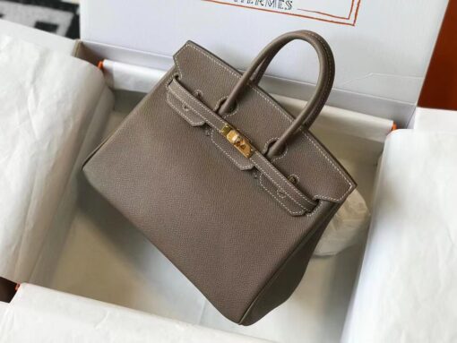 Replica Hermes Birkin Handbags Designer Hermes Bag Epsom Leather 28522 Elephant Grey