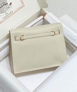 Replica Hermes Evercolor Kelly Danse II 22cm Leather Crossbody Bag H20366 White