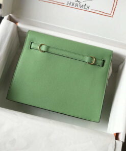 Replica Hermes Kelly Danse 22cm Leather Bag 20362 Avocado Green 2