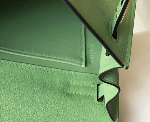 Replica Hermes Kelly Danse 22cm Leather Bag 20362 Avocado Green 8