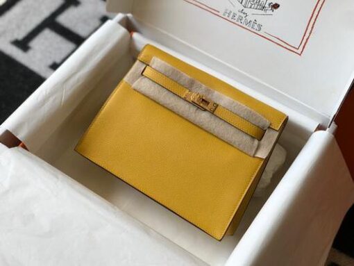 Replica Hermes Kelly Danse 22cm Leather Bag 20357 Yellow