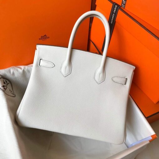 Replica Hermes Birkin Handbags Designer Hermes Tote Bag Togo Leather 28331 White 2