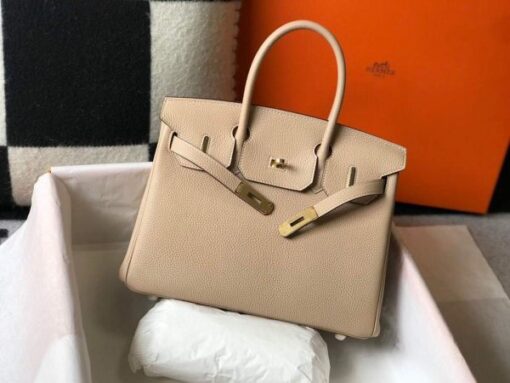 Replica Hermes Birkin Designer Tote Bag Togo Leather 28347 Apricot 3