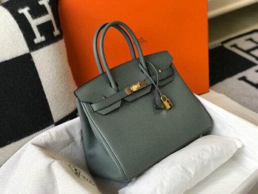 Replica Hermes Birkin Designer Tote Bag Togo Leather 28346 Almond Green 2