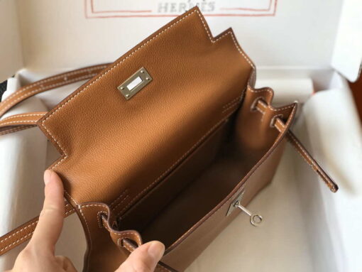 Replica Hermes Kelly Danse 22cm Leather Bag 20353 Tan 8