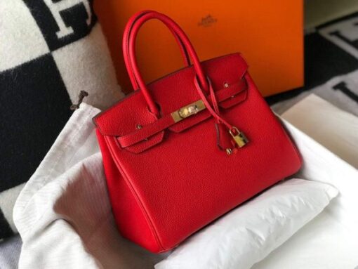 Replica Hermes Birkin Designer Tote Bag Togo Leather 28344 Red 2