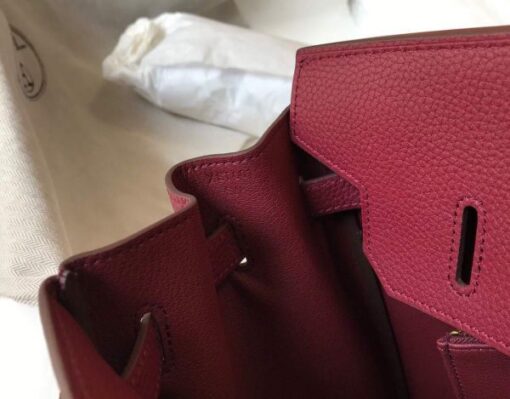 Replica Hermes Birkin Designer Tote Bag Togo Leather 28343 Wine Red 7