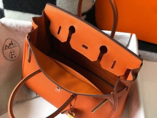 Replica Hermes Birkin Designer Tote Bag Togo Leather 28342 Orange 8