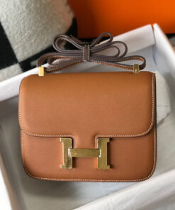 Replica Hermes H082060 Constance Slim Wallet Epsom calfskin Brown 2