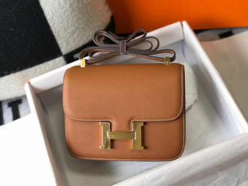 Replica Hermes H082060 Constance Slim Wallet Epsom calfskin Brown 2