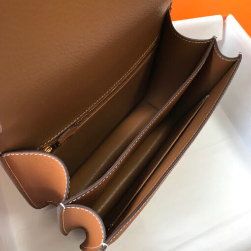 Replica Hermes H082060 Constance Slim Wallet Epsom calfskin Brown 8