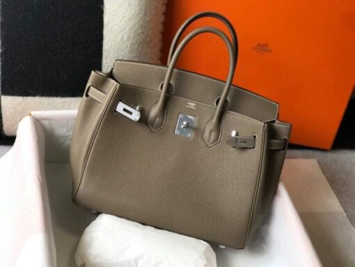 Replica Hermes Birkin Designer Tote Bag Togo Leather 28333 Elephant Grey 2