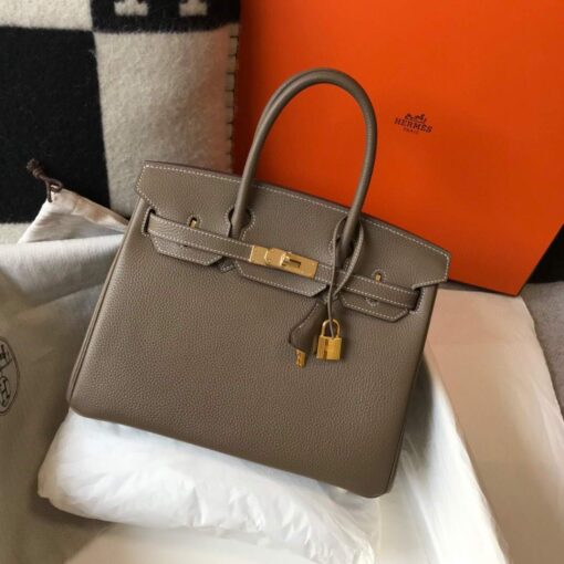 Replica Hermes Birkin Designer Tote Bag Togo Leather 28333 Elephant Grey 9