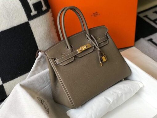 Replica Hermes Birkin Designer Tote Bag Togo Leather 28333 Elephant Grey 11