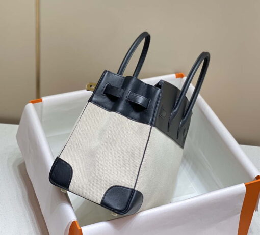 Replica Hermes Birkin Tote Bag Swift leather with canvas 285904 14