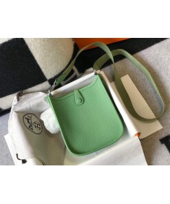 Replica Hermes Evelyne Bag Designer Hermes Mini Crossbody Real Bag 20424 Green