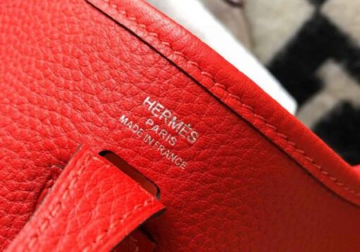 Replica Hermes Evelyne Bag Hermes Mini Crossbody Bag 20410 Silver Buckle Red 6