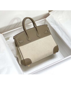 Replica Hermes Birkin Tote Bag Swift leather with canvas 285900