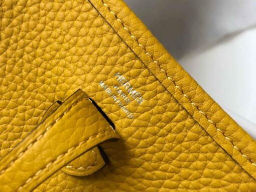 Replica Hermes Evelyne Bag Hermes Mini Crossbody Bag 20408 Silver Buckle Yellow 5