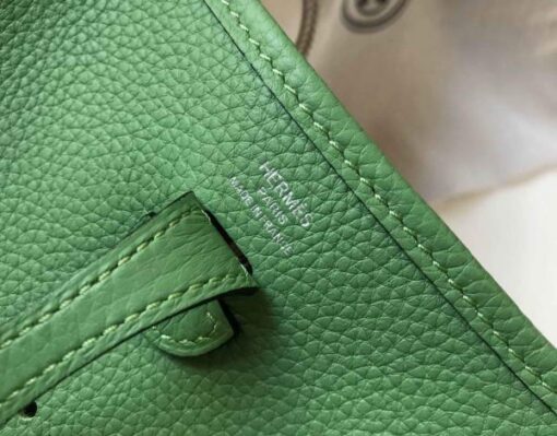 Replica Hermes Evelyne Bag Hermes Mini Crossbody Bag 20401 Silver Buckle Green 4