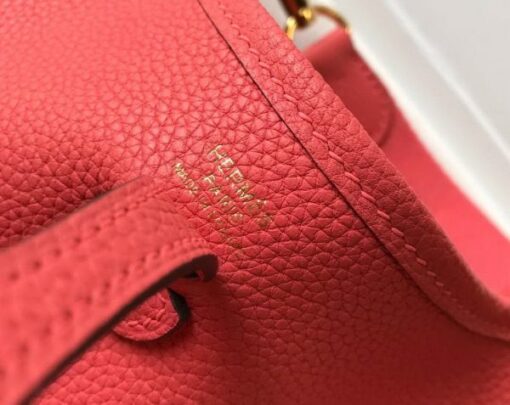 Replica Hermes Evelyne Bag Designer Hermes Mini Crossbody Bag 20397 Gold Buckle Red 5