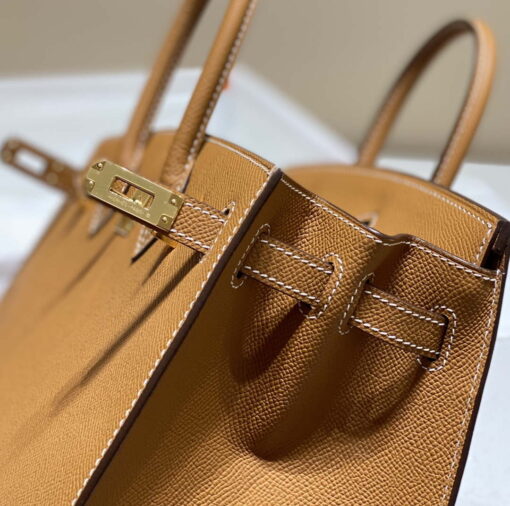 Replica Hermes Birkin Designer Tote Bag Epsom Leather 28371 Golden brown 5