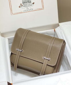 Replica Hermes H074774CK37 Steve light messenger bag 34cm Elephant gray 2