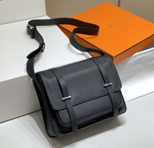 Replica Hermes H074774CK37 Steve light messenger bag Black 7