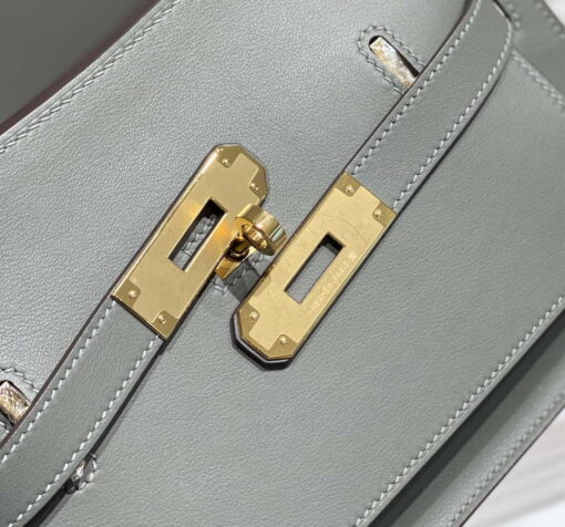 Replica Hermes 316413 Jyspiere Leather Hermes bags Gray h900920 6