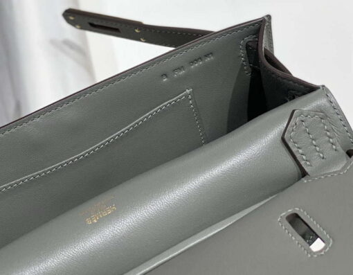 Replica Hermes 316413 Jyspiere Leather Hermes bags Gray h900920 8