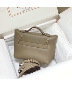 Replica Hermes Mini Kelly 2424 Leather 21cm H230265 Elephant gray