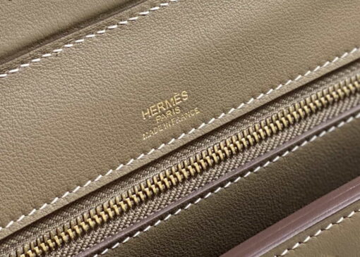 Replica Hermes Mini Kelly 2424 Leather 21cm H230265 Elephant gray 7