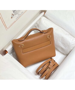 Replica Hermes Mini 2424 Leather 21cm H230262 Brown