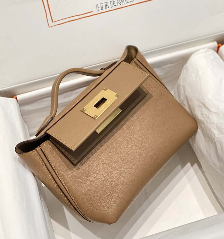 Replica Hermes Mini 2424 Leather 21cm H230263 Weimaraner color 3