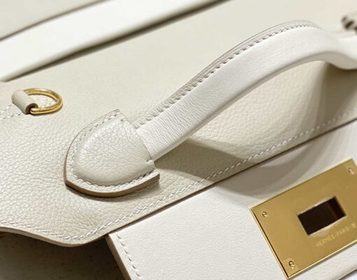 Replica Hermes Mini Kelly 2424 Leather 21cm H230264 White 5