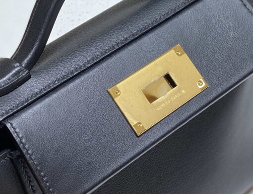 Replica Hermes Mini 2424 Leather 21cm H230263 Black 4