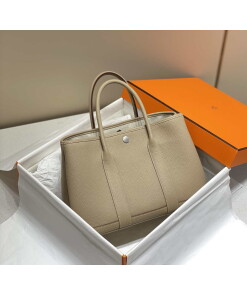 Replica Hermes Light Gray Clemence Garden Party 30cm Bag H239045