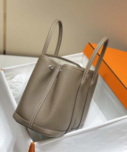 Replica Hermes Gray Clemence Garden Party 30cm Bag H239044 2