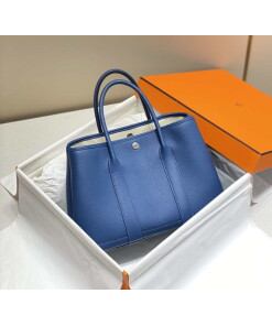 Replica Hermes Blue Clemence Garden Party 30cm Bag H239040