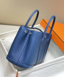 Replica Hermes Blue Clemence Garden Party 30cm Bag H239040 2