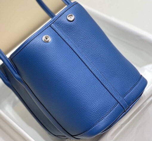 Replica Hermes Blue Clemence Garden Party 30cm Bag H239040 4