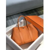 Replica Hermes Blue Clemence Garden Party 30cm Bag H239040 9