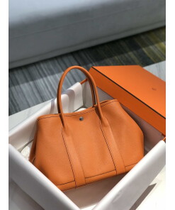 Replica Hermes Orange Clemence Garden Party 30cm Bag H239039